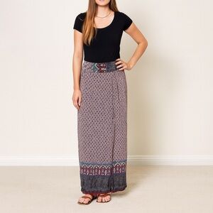 Mad Style Women's Maxi Skirt 100% Rayon Floral Geometric Pattern